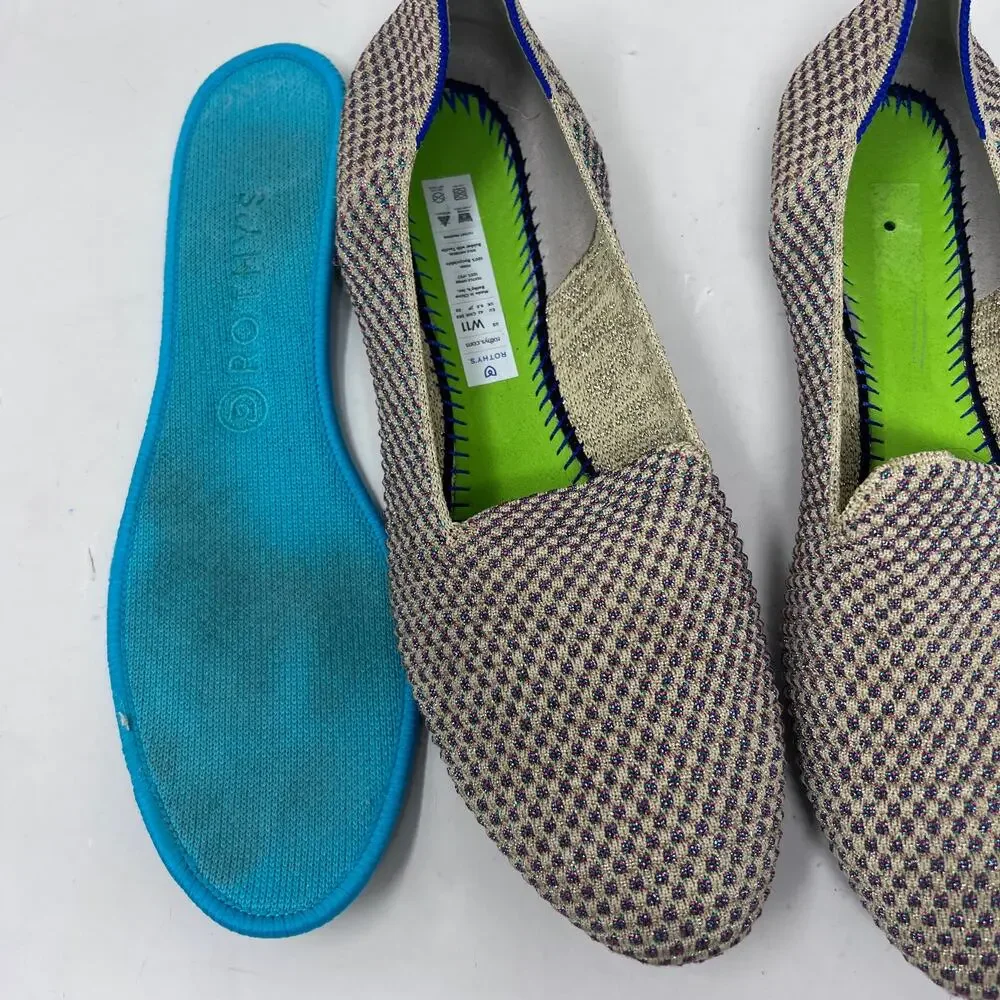 Rothys The Loafer Women's 11 Limited Edition Multi Metallic Flat Needs‎ Insole